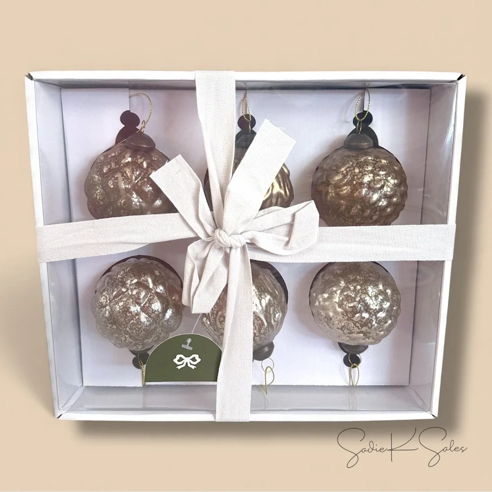 Set of 6 Mercury Glass Christmas Ornaments – Threshold Studio McGee, Target 2025